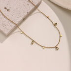 Geometric Heart Pendant Necklace — 18K Gold, Light Luxury, Minimalist Collarbone Chain