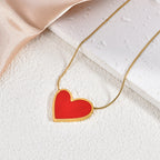 Large Heart Pendant Necklace — Titanium Steel, 18K Gold, 5 Colors
