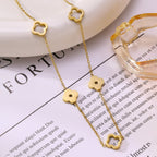 Four-Leaf Clover Long Hollow Necklace — Stainless Steel, 18K Gold, Trending