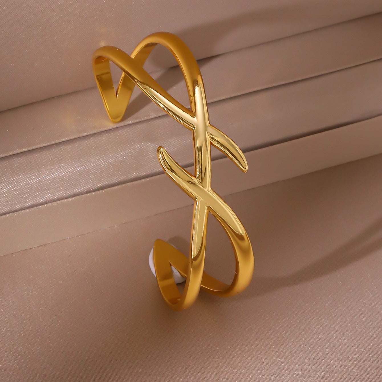 Titanium Steel Bangle Bracelet — 18K Gold Plated, 19 Styles, Fade-Resistant