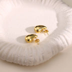 Solid Drop-Shape Stud Earrings — Stainless Steel, 18K Gold Plated, Amazon Best Seller