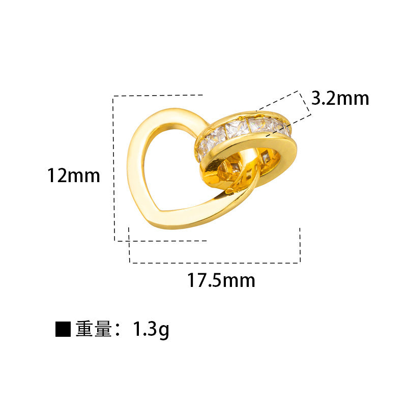 Roman Zircon Heart Pendant Necklace — 18K Gold, Light Luxury Collarbone Chain