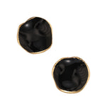 Irregular Circle Enamel Stud Earrings — 304 Stainless Steel, 18K Gold, 6 Colors
