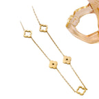 Four-Leaf Clover Long Hollow Necklace — Stainless Steel, 18K Gold, Trending