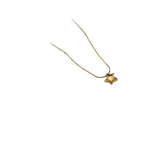 Geometric Heart Pendant Necklace — 18K Gold, Light Luxury, Minimalist Collarbone Chain