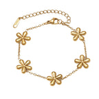 Daisy Flower Necklace & Bracelet Set — 18K Gold Plated, INS Light Luxury