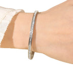 Star-Dust Full-Zircon Titanium Steel Bangle — 18K Gold, Fade-Resistant