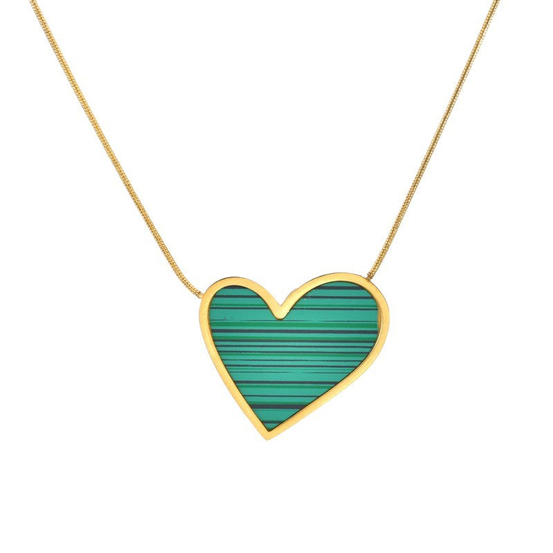 Large Heart Pendant Necklace — Titanium Steel, 18K Gold, 5 Colors