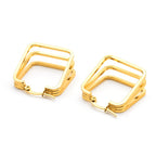 Geometric Multi-Layer Titanium Steel Hoop Earrings — 18K Gold Plated, Premium