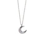 Crescent Moon Necklace — 304 Stainless Steel, 18K Gold Plated, Minimalist