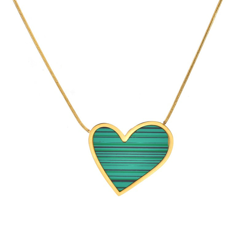 Large Heart Pendant Necklace — Titanium Steel, 18K Gold, 5 Colors
