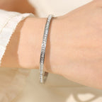 Star-Dust Full-Zircon Titanium Steel Bangle — 18K Gold, Fade-Resistant
