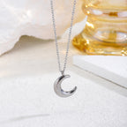 Crescent Moon Necklace — 304 Stainless Steel, 18K Gold Plated, Minimalist
