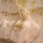 Geometric Hammered Texture Drop Earrings — Stainless Steel, 18K Gold Plated
