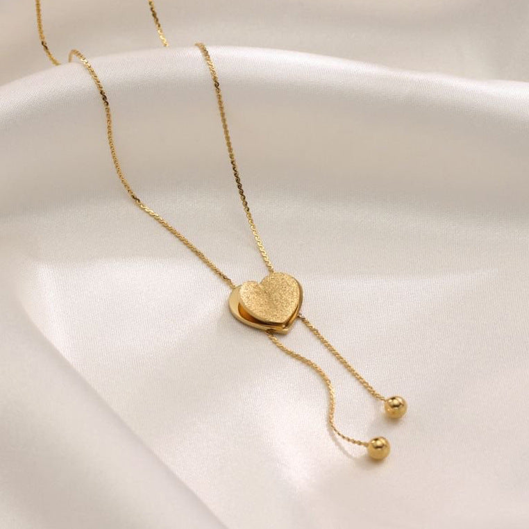 Lucky Four-Leaf Clover Tassel Titanium Steel Necklace — 18K Gold Plated, Fade-Resistant