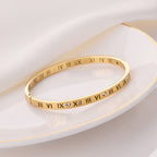 Star-Dust Full-Zircon Titanium Steel Bangle — 18K Gold, Fade-Resistant