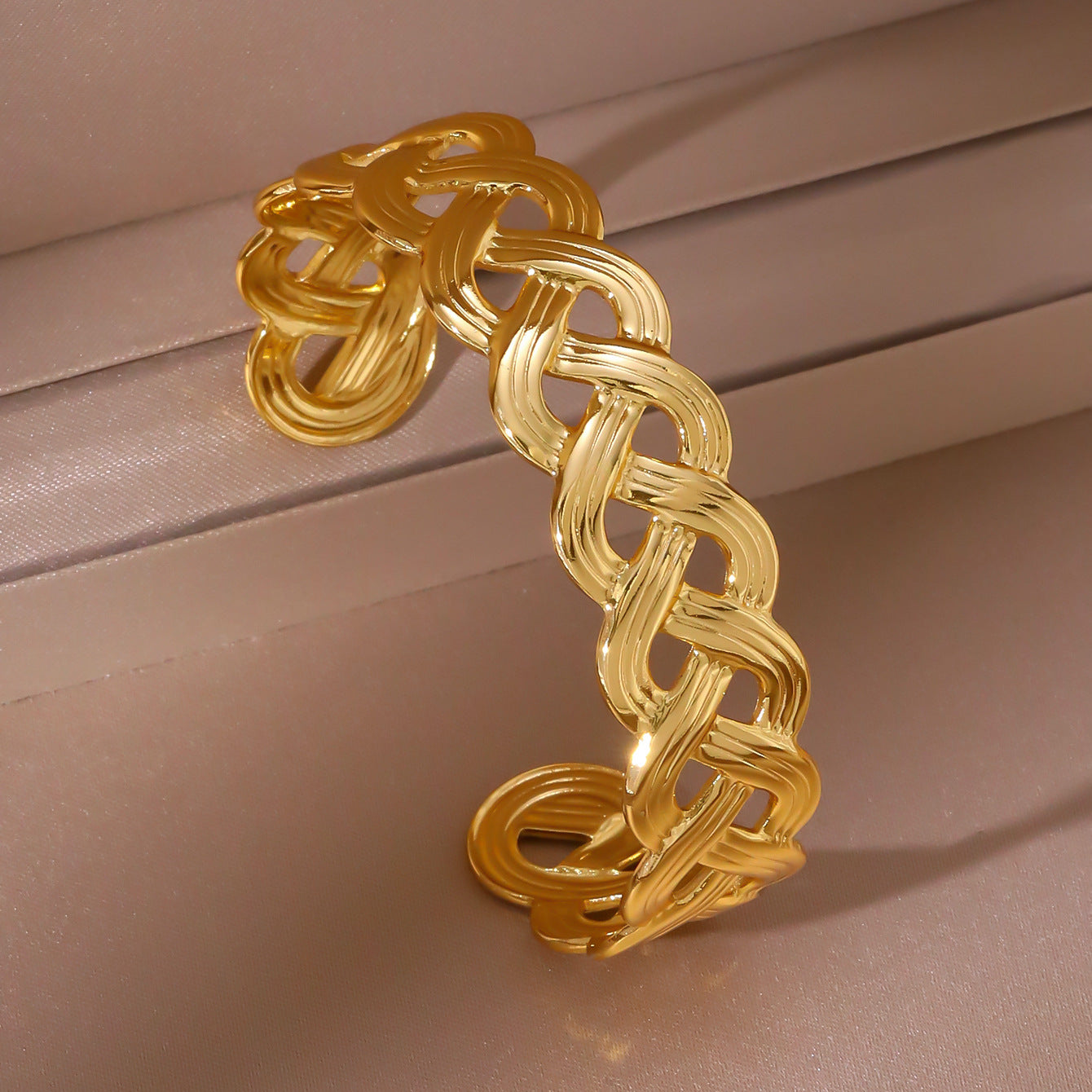 Titanium Steel Bangle Bracelet — 18K Gold Plated, 19 Styles, Fade-Resistant
