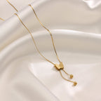 Lucky Four-Leaf Clover Tassel Titanium Steel Necklace — 18K Gold Plated, Fade-Resistant