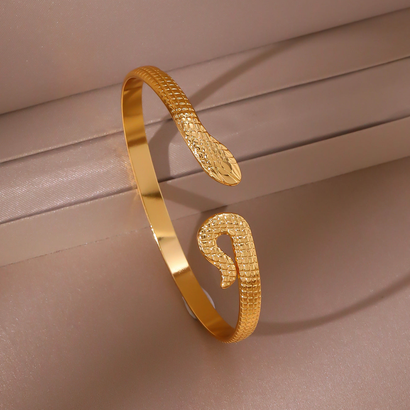 Titanium Steel Bangle Bracelet — 18K Gold Plated, 19 Styles, Fade-Resistant