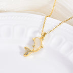 Copper Zircon Crystal Pendant Necklace — 18K Gold Plated, 21 Styles, Fade-Resistant