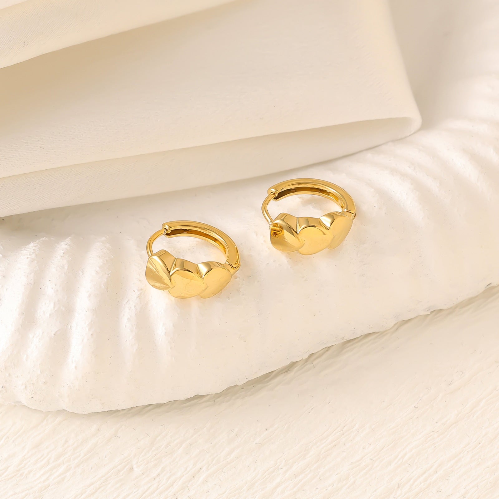 Light Luxury Crystal Crown Flower Dolphin Earrings — Stainless Steel, 18K Gold