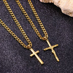 Stainless Steel Cross Pendant Necklace — Punk Hip-Hop Men