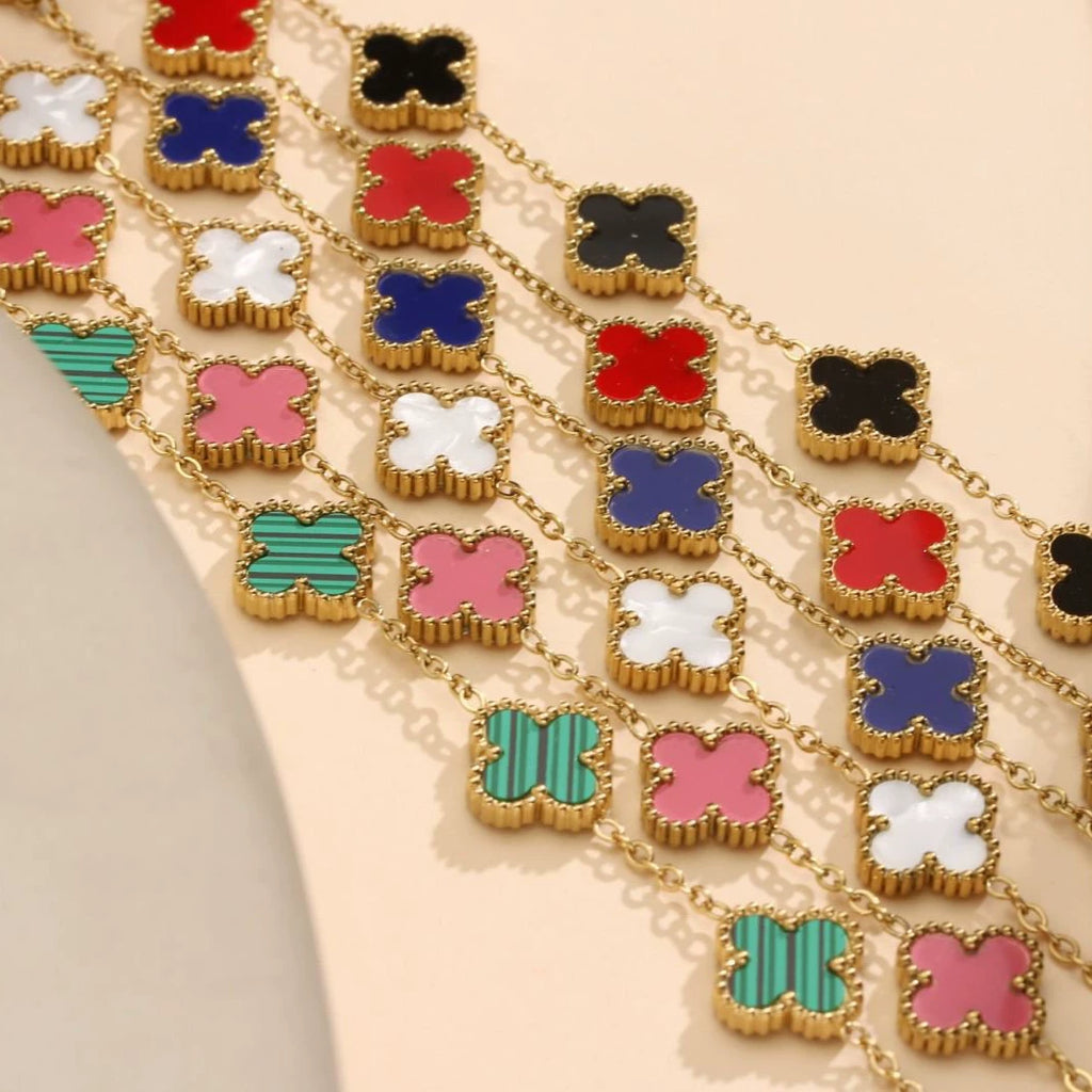 Four Leaf Clover Bracelet — 18K Gold Plated Stainless Steel