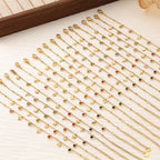 Colorful Zirconia Star Moon Heart Clover Bracelet — 18K Gold Plated Titanium Steel