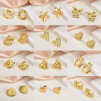Geometric Irregular Stud Earrings — 18K Gold Plated Titanium Steel
