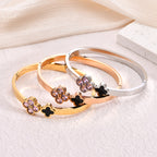 Four-Leaf Clover Bangle — 18K Gold Plated Titanium Steel