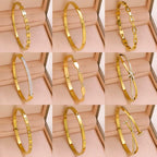 Titanium Steel Bangle Bracelet — 18K Gold Plated Fashion