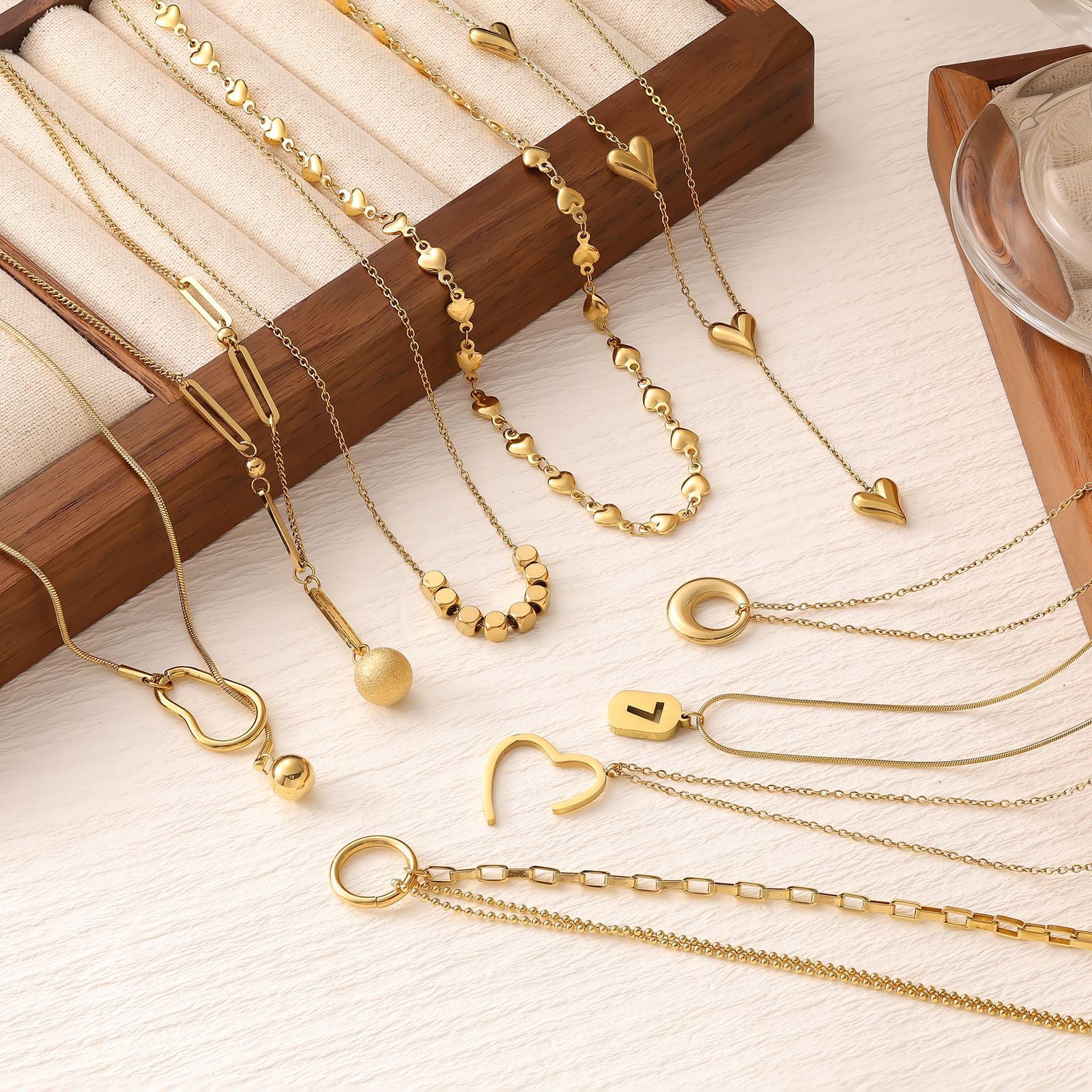 18K Gold Plated Titanium Steel High-End Layered Choker Necklace — Summer New