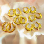 Geometric Irregular Ear Cuff Hoop Earrings — 18K Gold Plated Stainless Steel