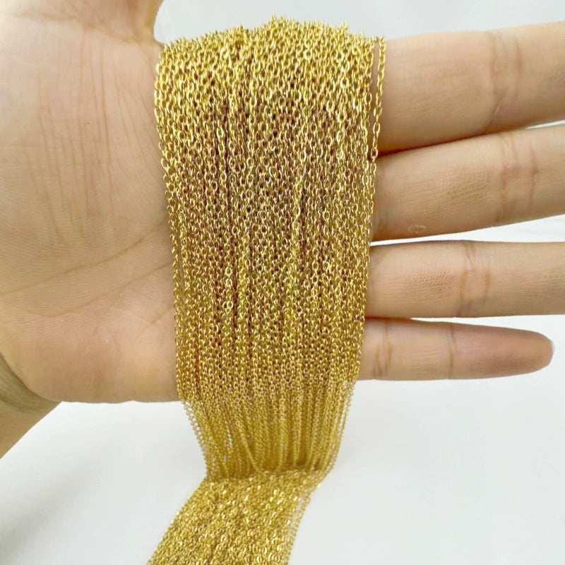 18K Gold Plated Stainless Steel O-Chain Necklace — Bare Chain with Tail