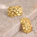 Retro Geometric Oil-Pressed Stud Earrings — 16 Styles Stainless Steel