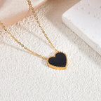 Heart Mother-of-Pearl Clavicle Necklace — Titanium Steel 18K Gold