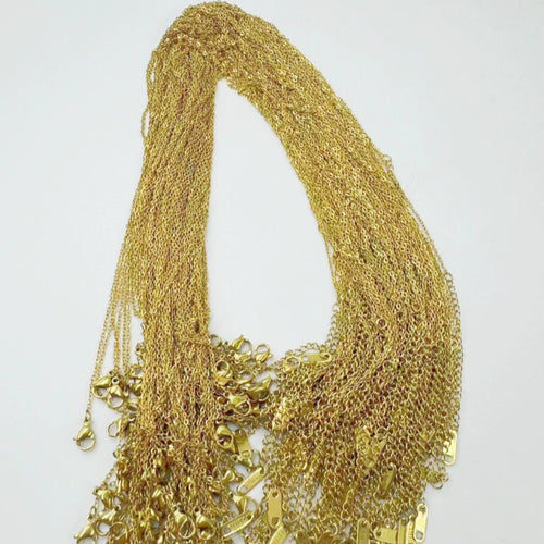 18K Gold Plated Stainless Steel O-Chain Necklace — Bare Chain with Tail