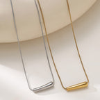 Minimalist Small Eggplant Pendant Necklace — 304 Stainless Steel 18K Gold Plated