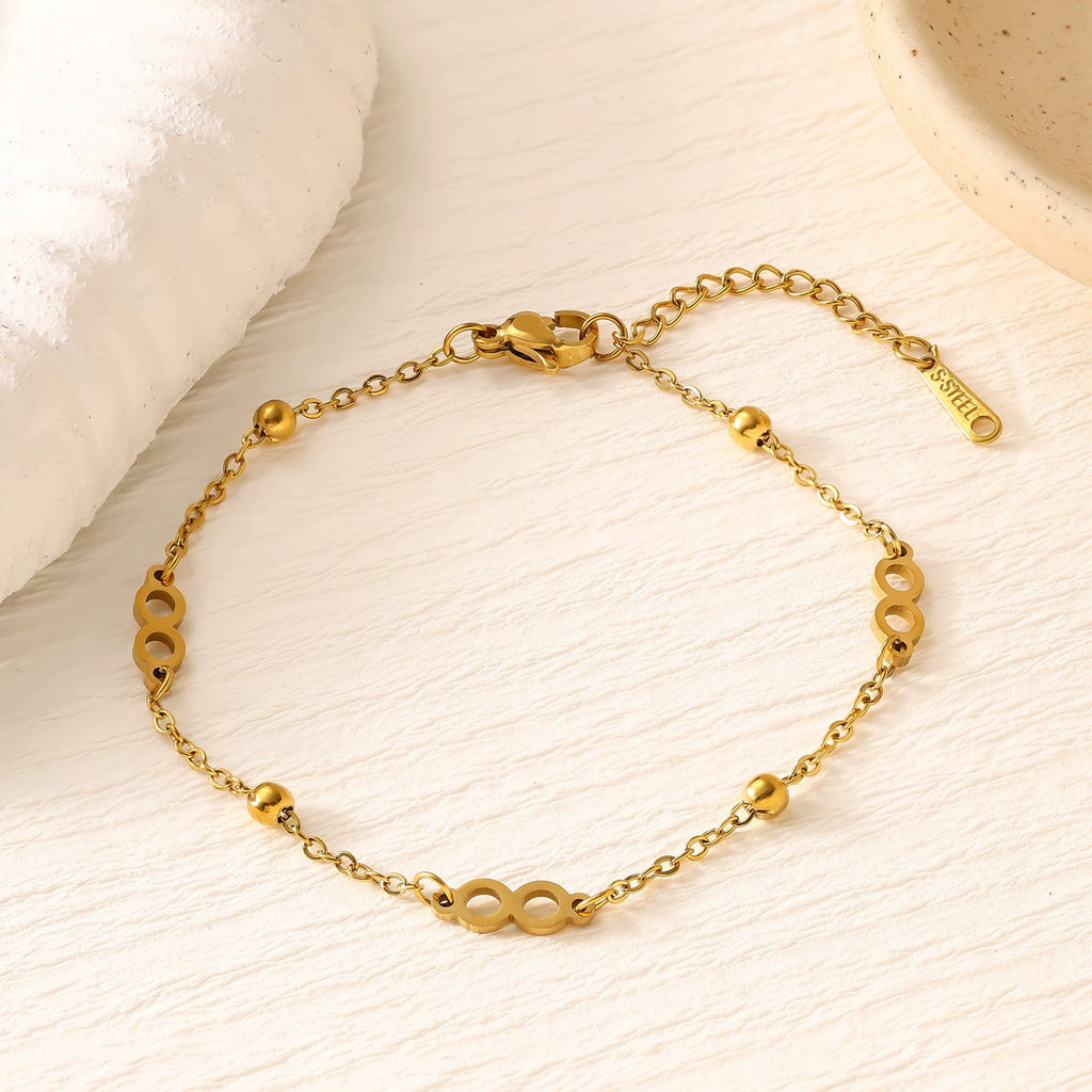 Star Moon Heart Clover Titanium Steel Bracelet — 18K Gold Plated