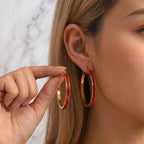 Full Diamond 40mm Hoop Earrings — 18K Gold Plated Stainless Steel