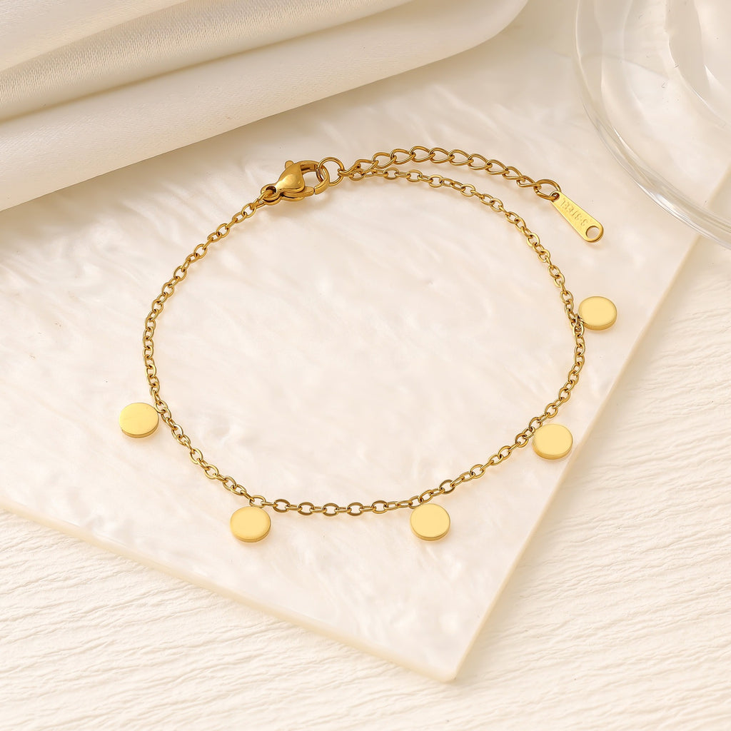 Heart Star Moon Titanium Steel Bracelet — 18K Gold Plated