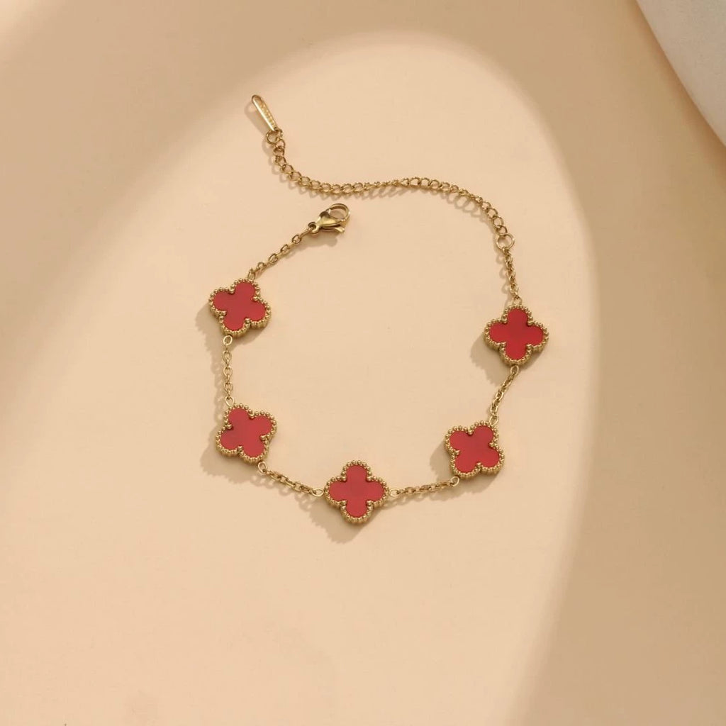 Four Leaf Clover Bracelet — 18K Gold Plated Stainless Steel