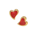 Vintage Enamel Irregular Heart 304 Stainless Steel Earrings — High-End