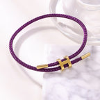 3mm H-Link Steel Wire Rope Bracelet — Adjustable 3D Gold Plated Titanium Steel