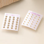 Geometric Zirconia Stud Earrings — 18K Gold Plated Stainless Steel