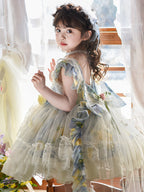 Girls Summer Wizard of Oz Lolita Princess Dress — Fluffy Puff Sleeveless Party Gown for Kids