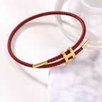 3mm H-Link Steel Wire Rope Bracelet — Adjustable 3D Gold Plated Titanium Steel