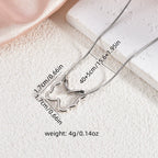 Hollow Butterfly Heart Pendant Necklace — Titanium Steel Choker