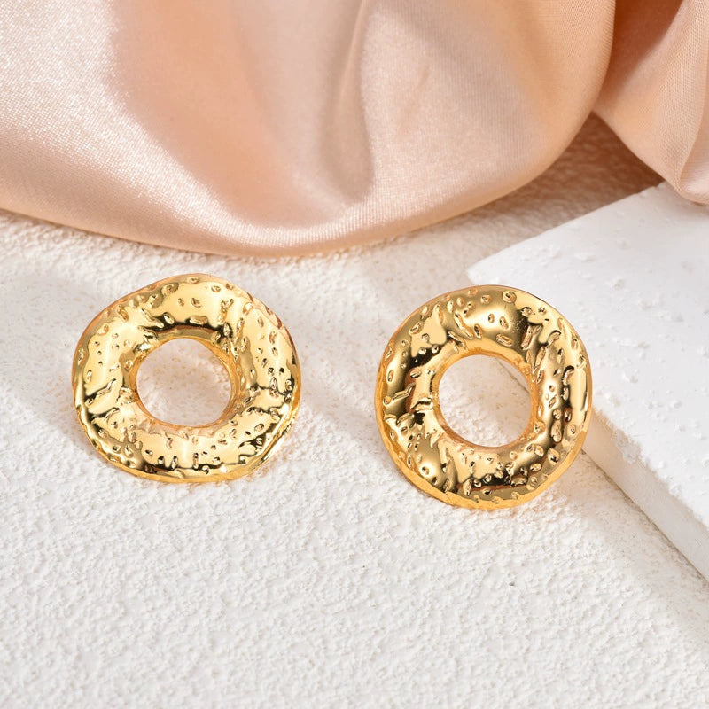 Geometric Irregular Stud Earrings — 18K Gold Plated Titanium Steel