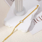 Vintage Heart White Shell Bracelet — 18K Gold Plated Stainless Steel